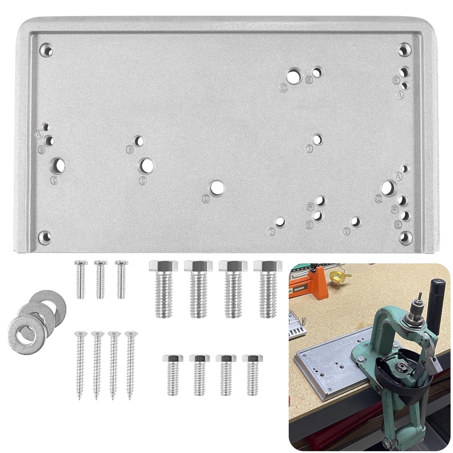 DeecarayAccessory Base Plate - 3 (Grey) Compatible with A Wide Variety of RCBS Presses and Tools Replacement 9282