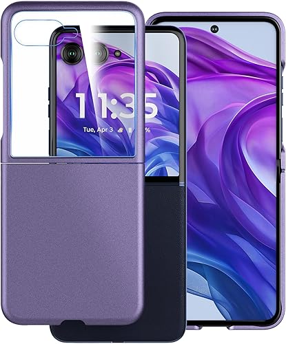 Miniatura 10 de Cresee Funda para Motorola Razr Plus 2023 (Razr+2023) con protector de pantalla externo Funda de teléfono rígida delgada para Moto Razr+2023 -