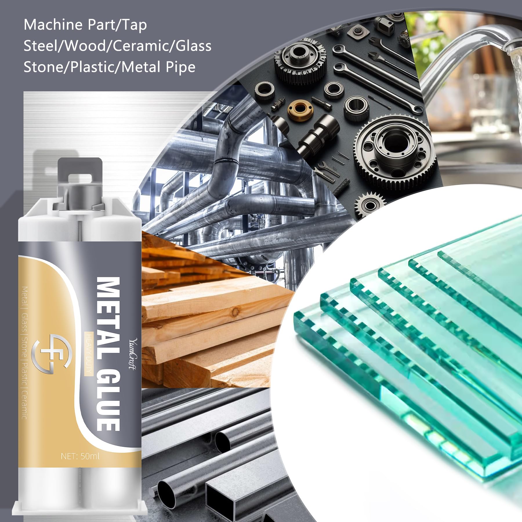 Colla Metallo Bicomponente - Stucco Riparazione Metalli, 50g+50g, Per Alta Temperatura - Foto 13