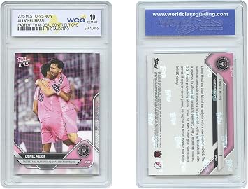 2025 MLS Topps Now Lionel Messi Inter Miami Fastest 40 Goal in History Card #1 - Graded GEM-Mint 10