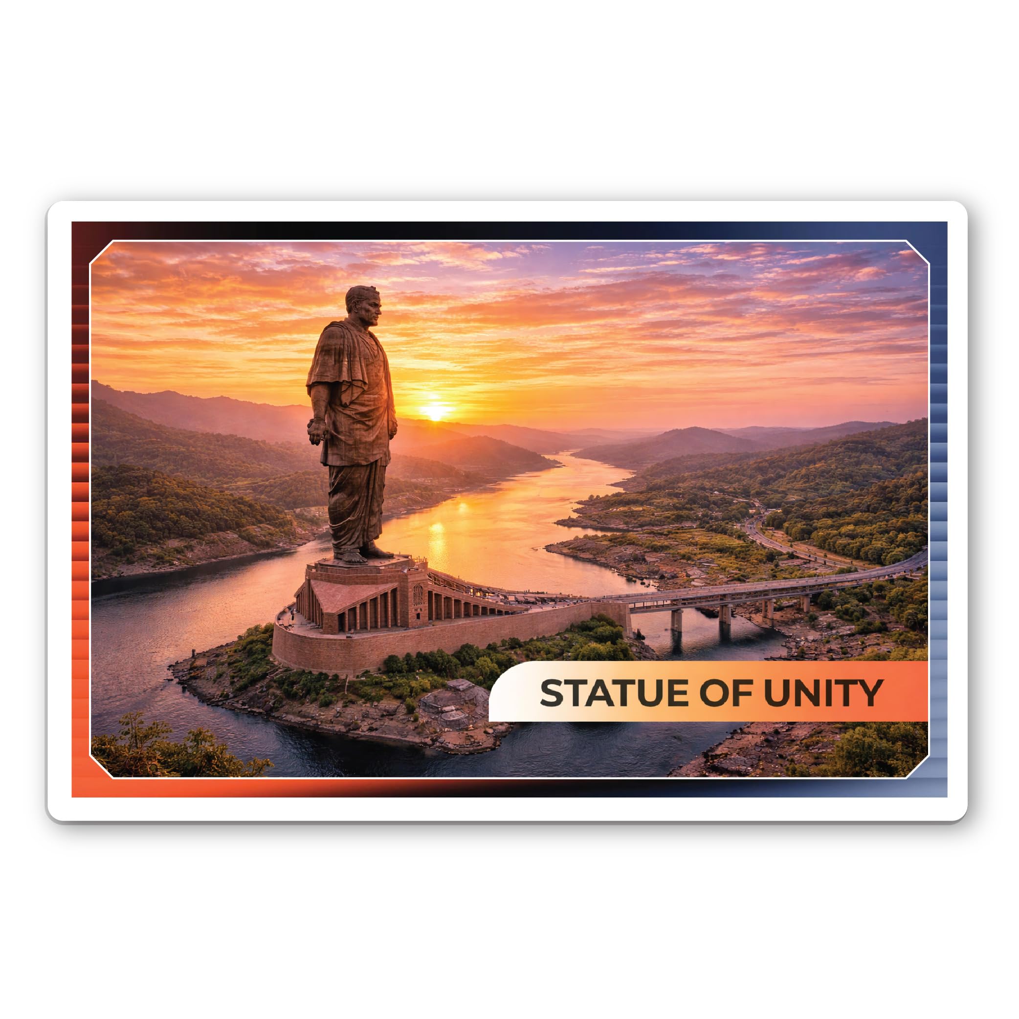 Connect & Collect | 3mm Thickness Acrylic | Decor Fridge Magnet India Famous Places List for Home and Office Display | Pack of 1 (Statue of Unity – Gujarat, 3x2 inch)