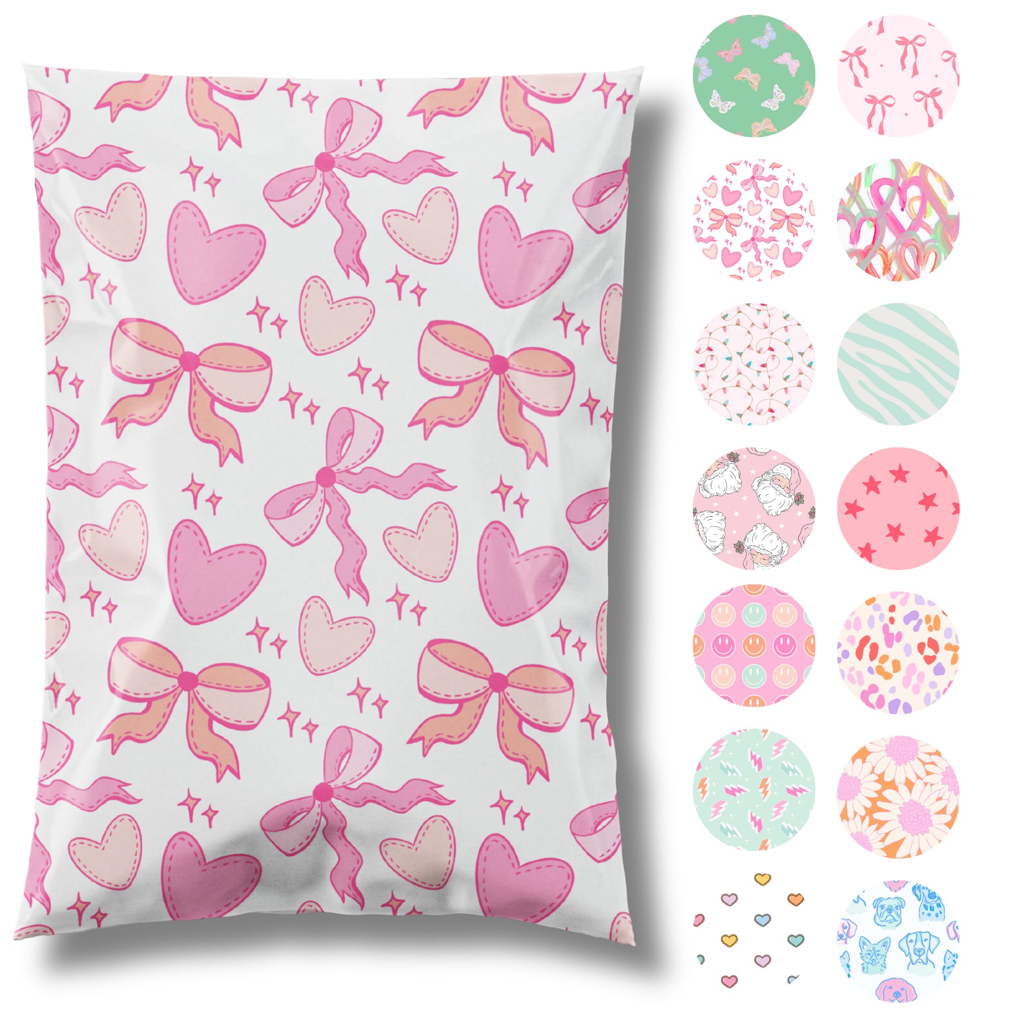 Pretty Package Store 6x9 Designer Poly Mailer 100 Pack Heavy Duty Waterproof Self Seal Shipping Bags for Small Business Large Mailing Envelopes Bulk