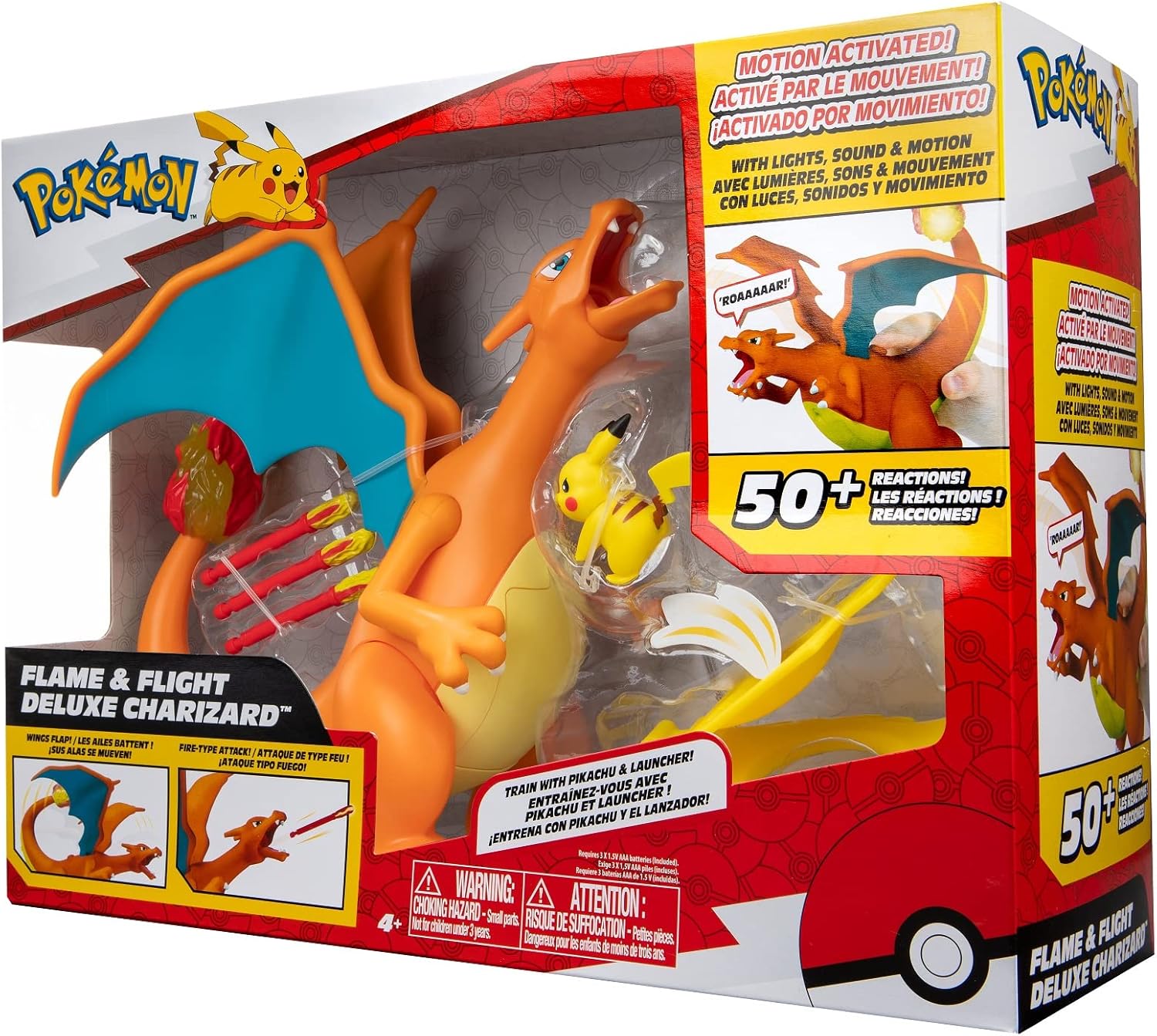 Bizak Pokemon Deluxe Electronic Charizard Vs Pikachu Set with Over 30 Lights, Sounds and Motion Reactions Unique in its Flying Form (63223731)