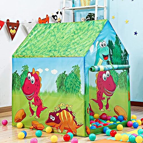 Miniatura 2 de POCO DIVO Casa de juegos de dinosaurios, parque al aire libre para niños, tienda de campaña de juguete para camping, dormitorio interior para niños
