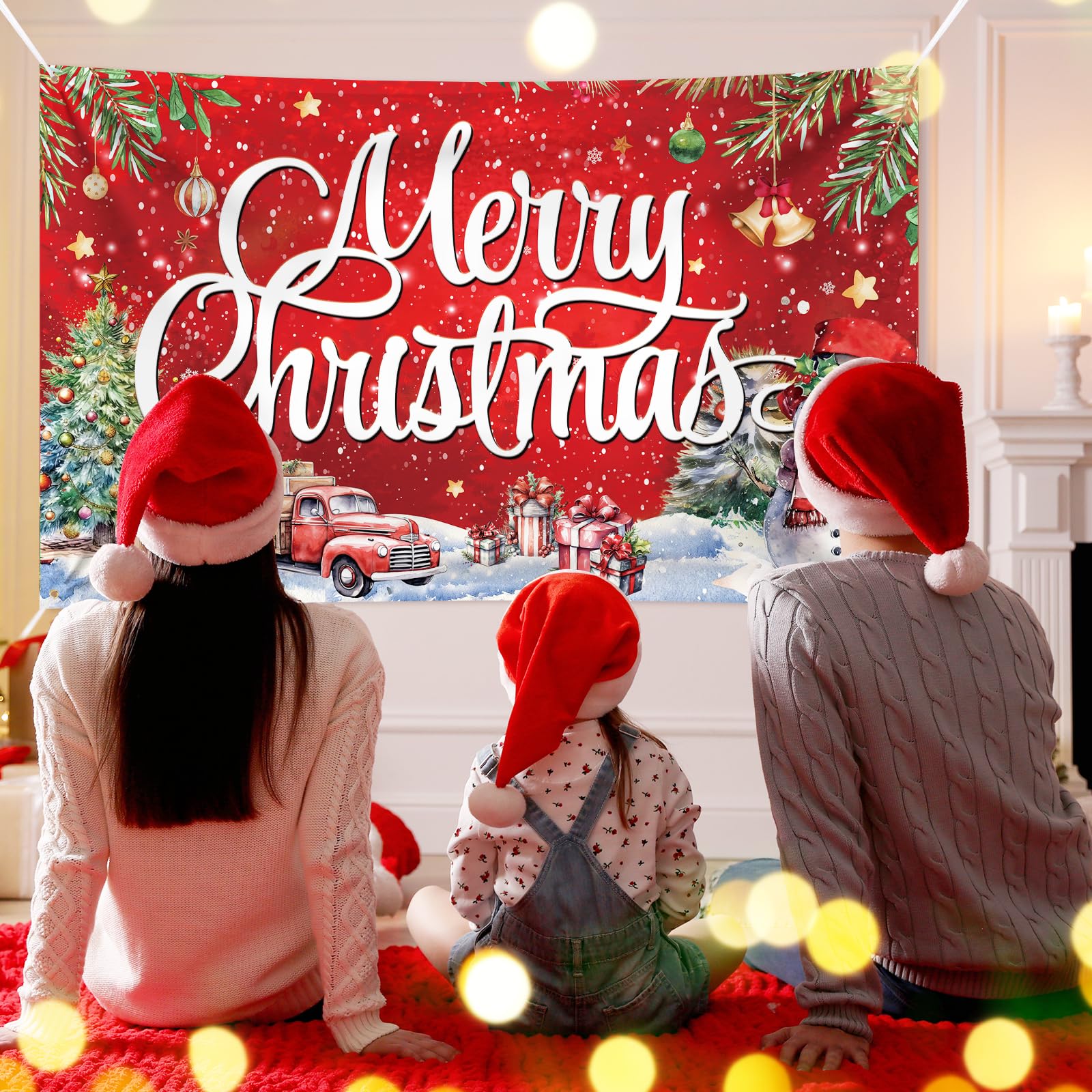Vilten kersttassen - Merry Christmas everyone in Rood