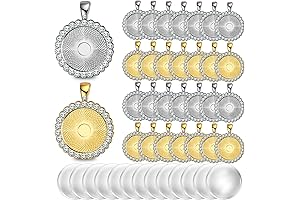 Hicarer Rhinestone Bezel Pendant Trays for Crafting and Jewelry Making