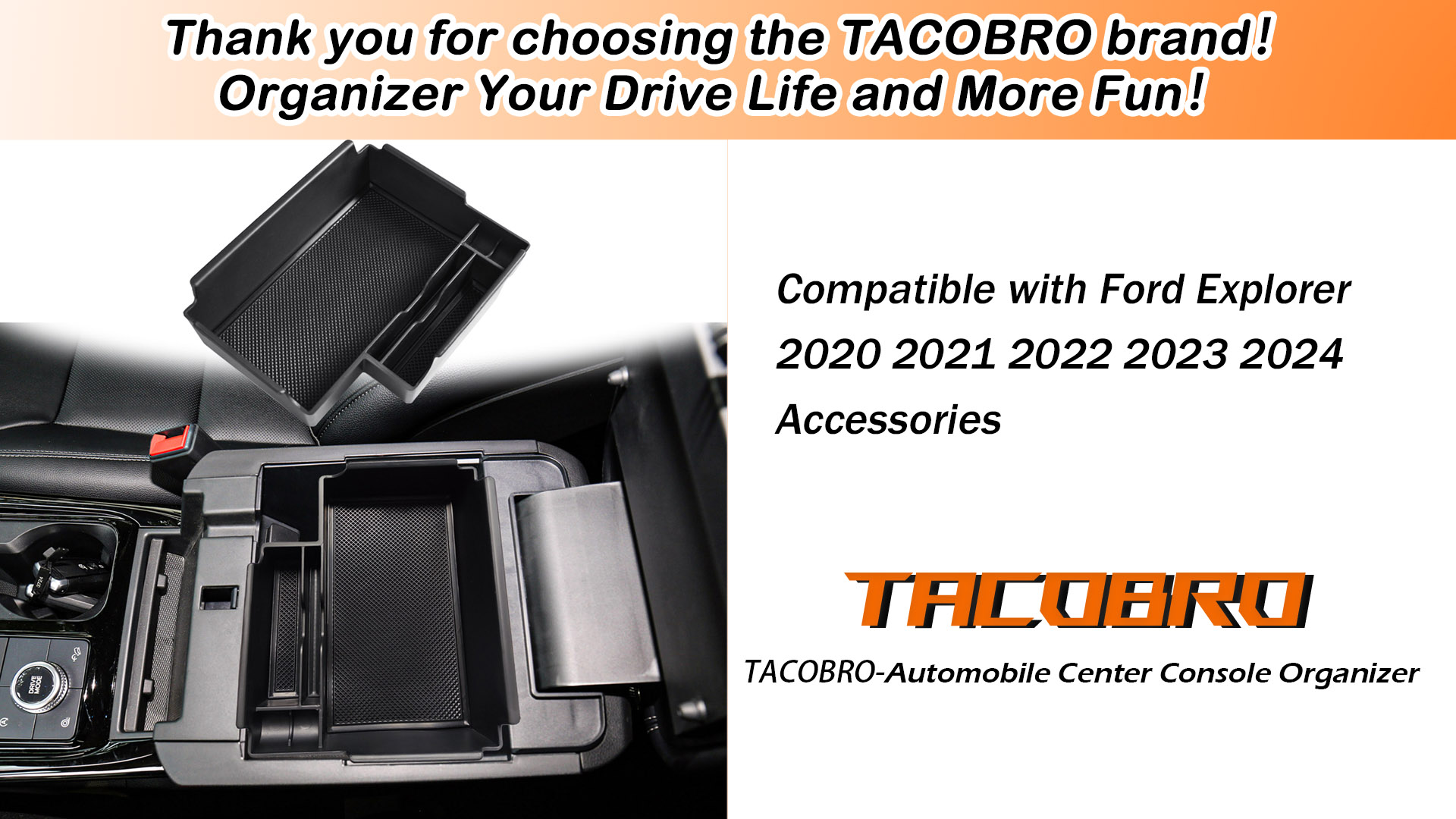 4-Piece Door Storage Box Set For Ford Explorer 2020-2024 - Front & Rear Door Pocket Organizers