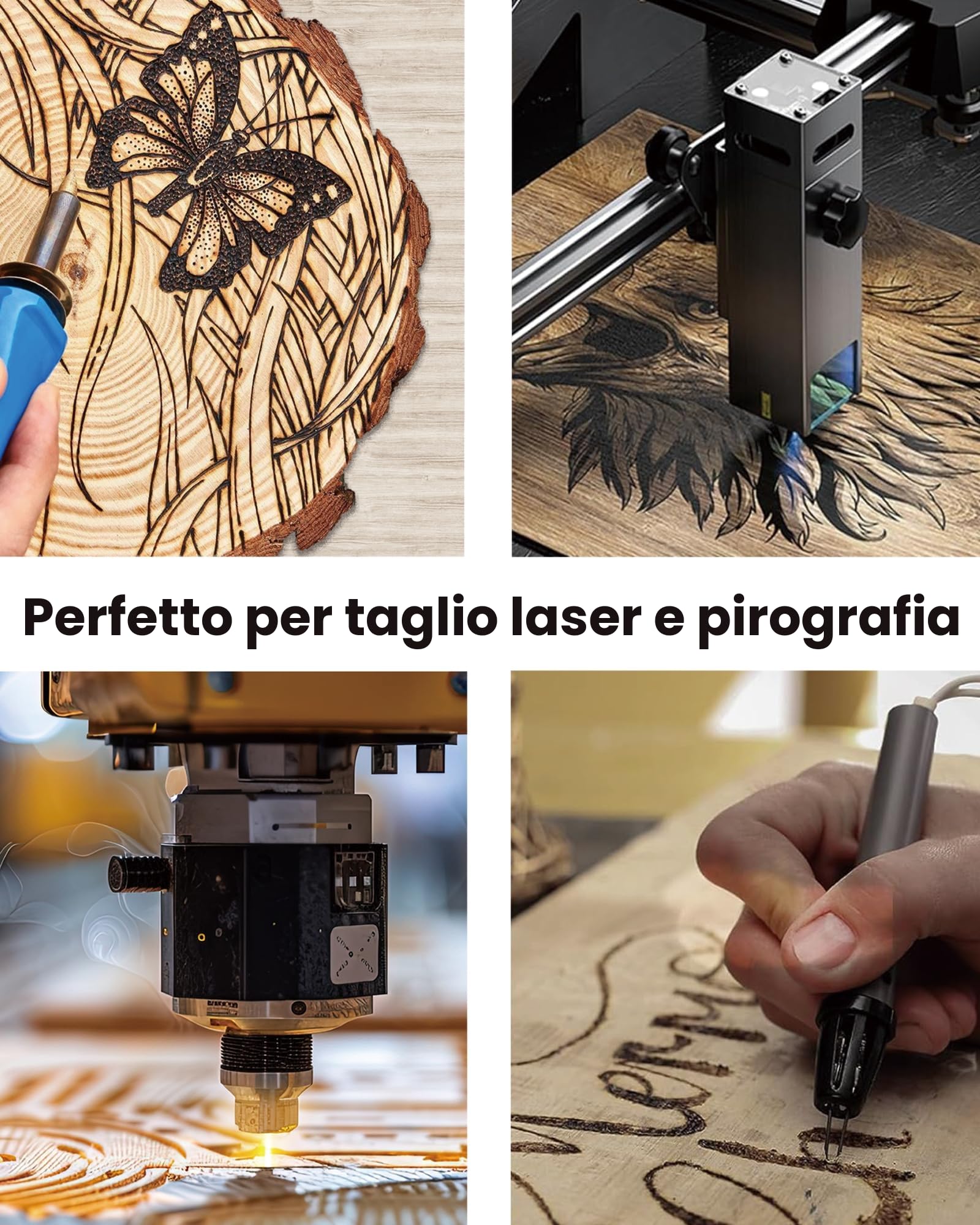 ROWOOD Pannelli di compensato 3 mm, 305 x 305 mm, 30 pezzi, legno di tiglio, taglio su misura, per modellismo, taglio laser, incisione a laser, per legno, pittura CNC