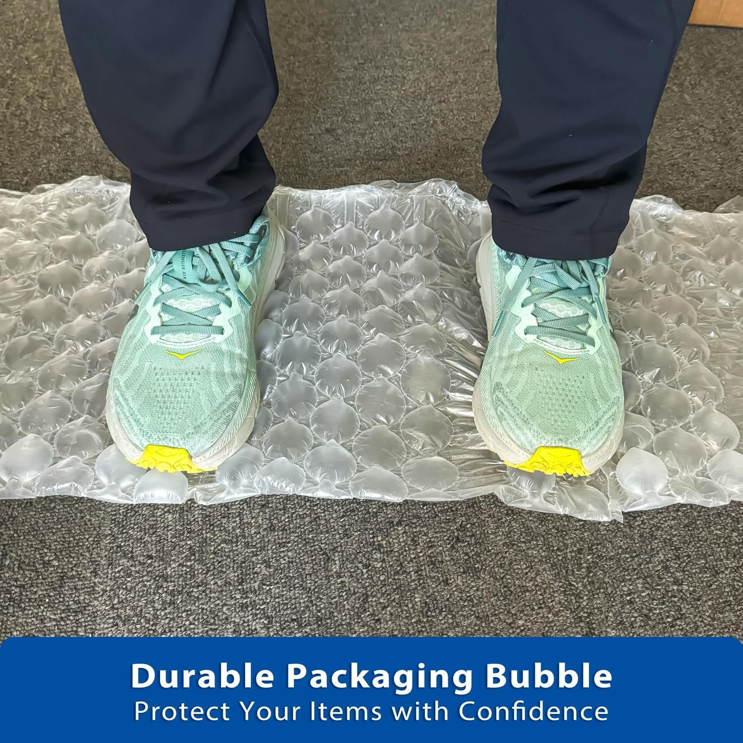 4 Rollen mit 2,5 m x 1,27 cm x 30,5 cm breiten Blasen-Rolle, perforiert alle 30,5 cm, große Luftpolsterfolie, transparente Verpackung, Schutz für Verpackung, Umzug, Versand, Lagerung, 100 m insgesamt