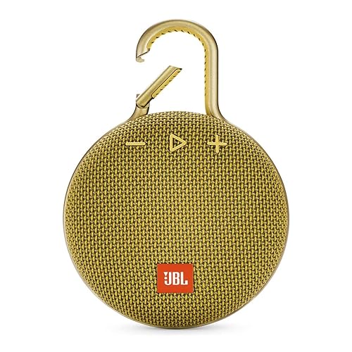 JBL Clip 3, Mustard Yellow - Waterproof, Durable & Portable Bluetooth Speaker - Up to 10 Hours of Play - Includes Noise-Cancelling Speakerphone & Wireless Streaming - Yellow - Speaker