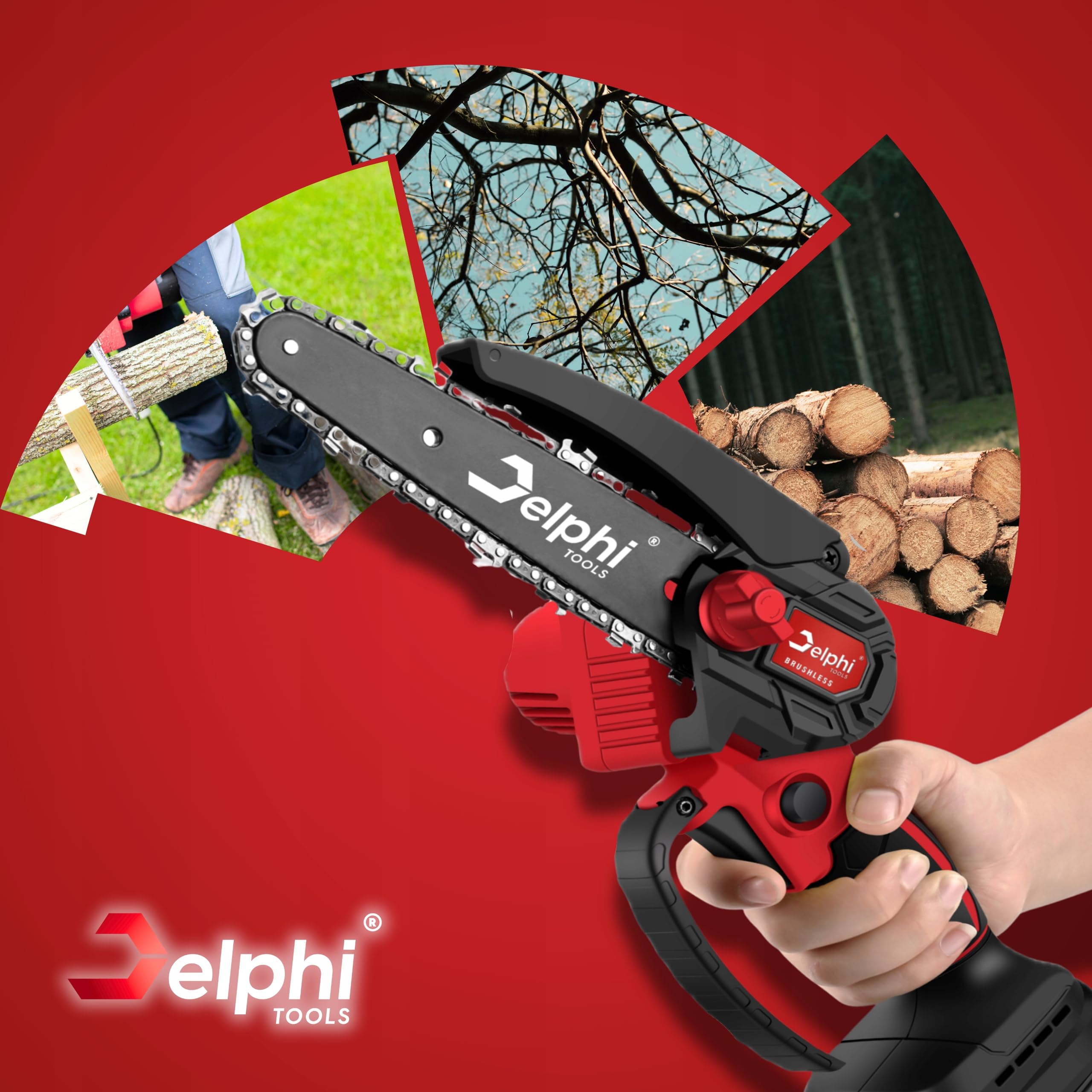 Delphi Mini Kettensäge Mit 3000 MAh Akku Bürstenl Produktbild-Vorschau 6