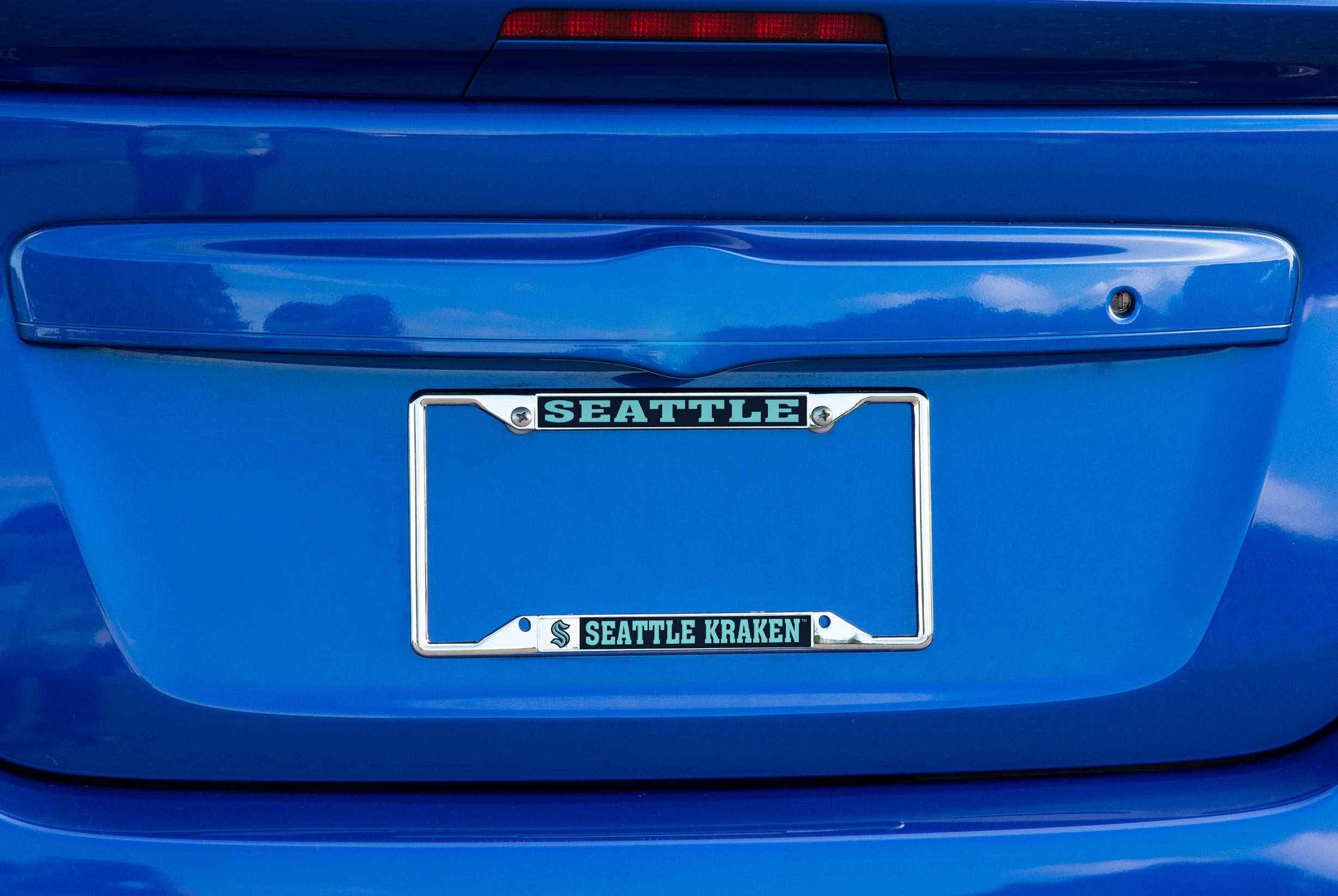 Desert Cactus Seattle Kraken Car Accessories NHL Team National Hockey League Metal License Plate Frame and Tag Holder for Front or Rear of Car (Traditional)