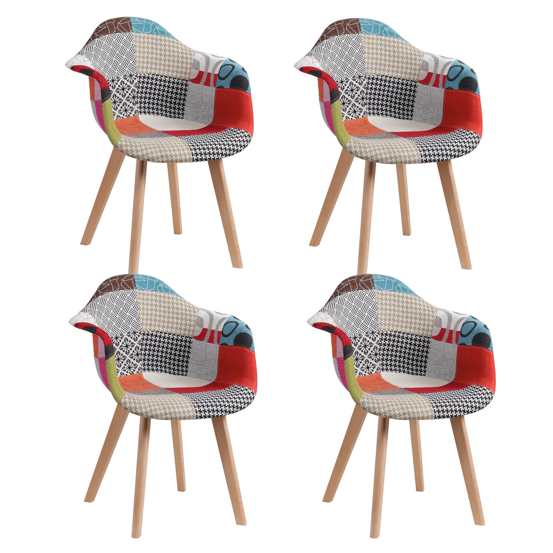 Chaise salle manger rouge rembourrée lin lot de 4 anti mal de dos