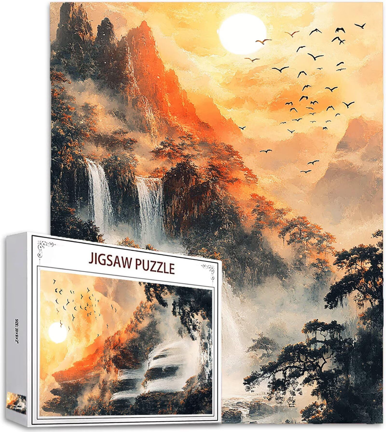 Antyczne puzzle 1500 elementów dla dorosłych, duże drewniane puzzle wzór krajobrazu, 87 x 57 cm układanka DIY rzemiosło 14 lat działalność rodzinna opakowanie prezent do dekoracji ścian dom sypialnia