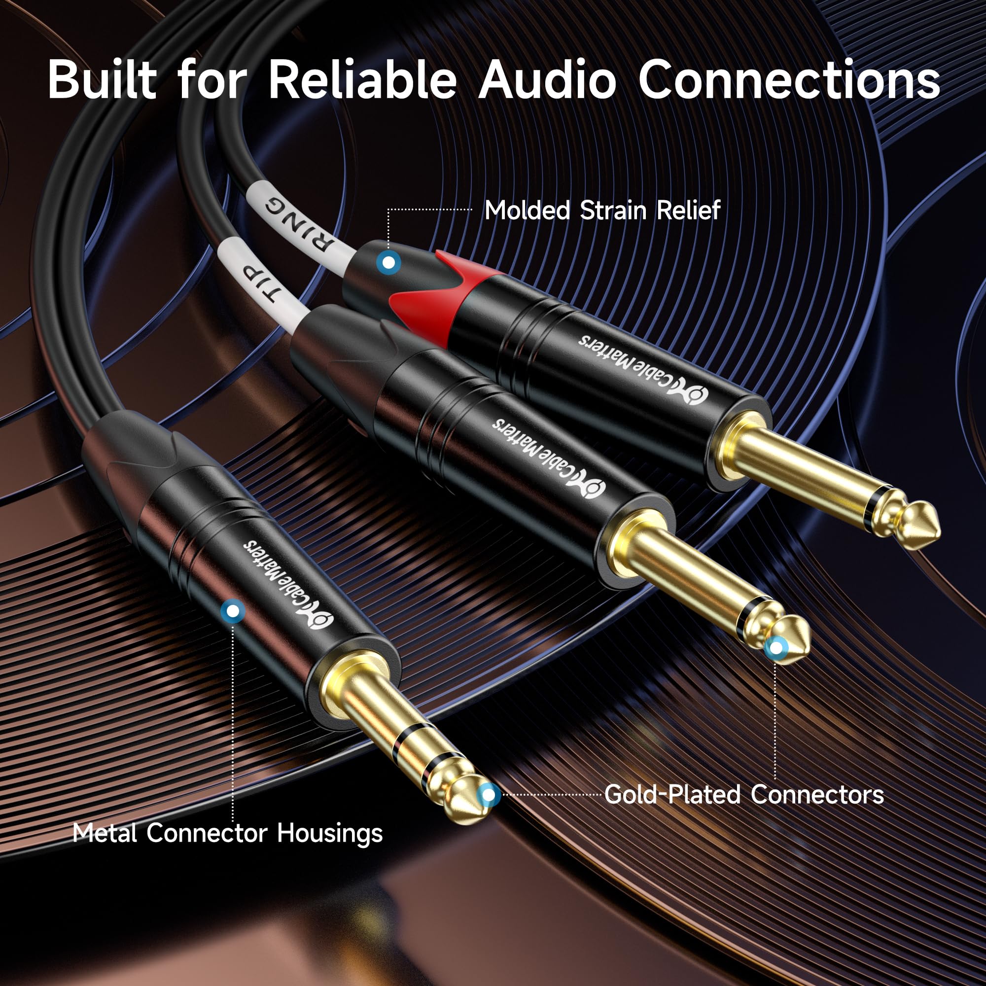 Amazon.co.jp: Cable Matters 6.35mm TRS - デュアル TS 挿入ケーブル