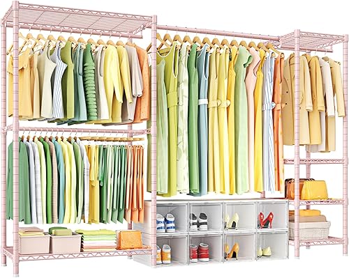 Miniatura 10 de Ulif Perchero E10 (con barra de suspensión elástica), percheros independientes para colgar ropa, sistema organizador de armario ajustable, perchero