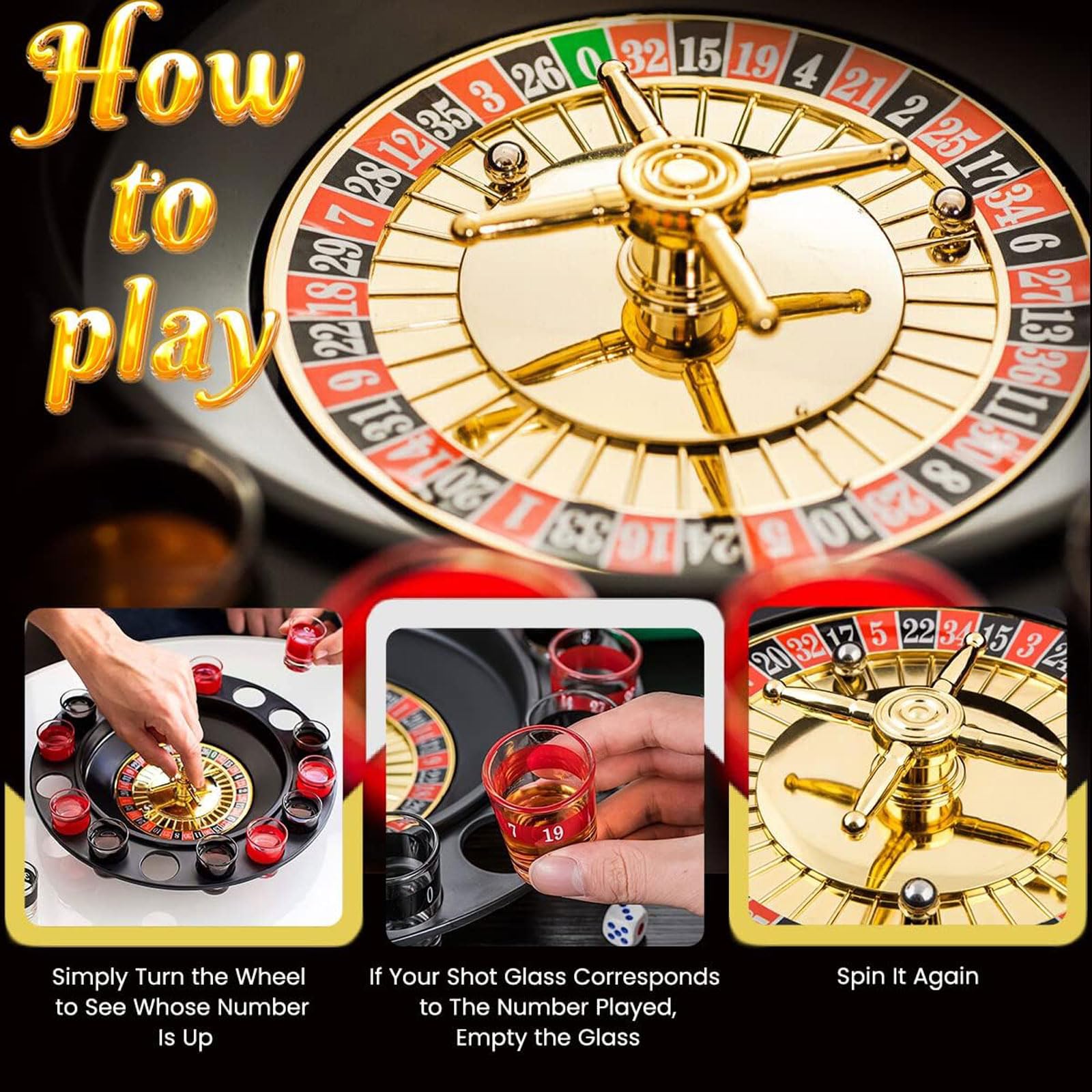 Ruota della Roulette Gioco di Roulette Russa da 29 cm Intrattenimento Creativo Puntelli per Roulette Forniture per Bar Ktv Entertainment Toy Party Giochi di società
