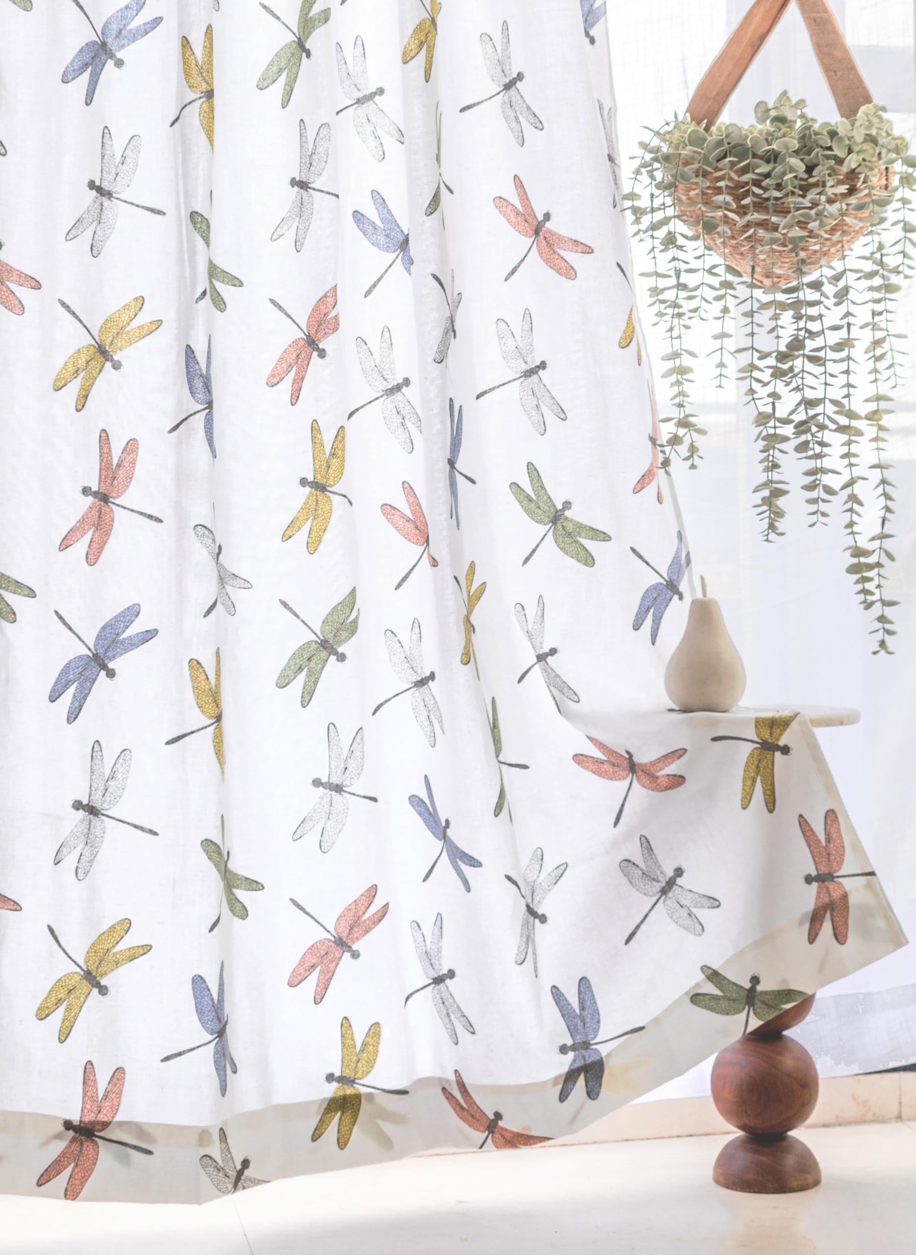 Tranquebar Curtain Co. Cotton Curtains for Door, 60-65% Room Darkening, Dragonfly Print (Ari: Multicolored) -7 Feet, Set of 2 (Length 213 cm) - with Back Tab (B0CMTPD3YH) Amazon Price History, Amazon Price Tracker