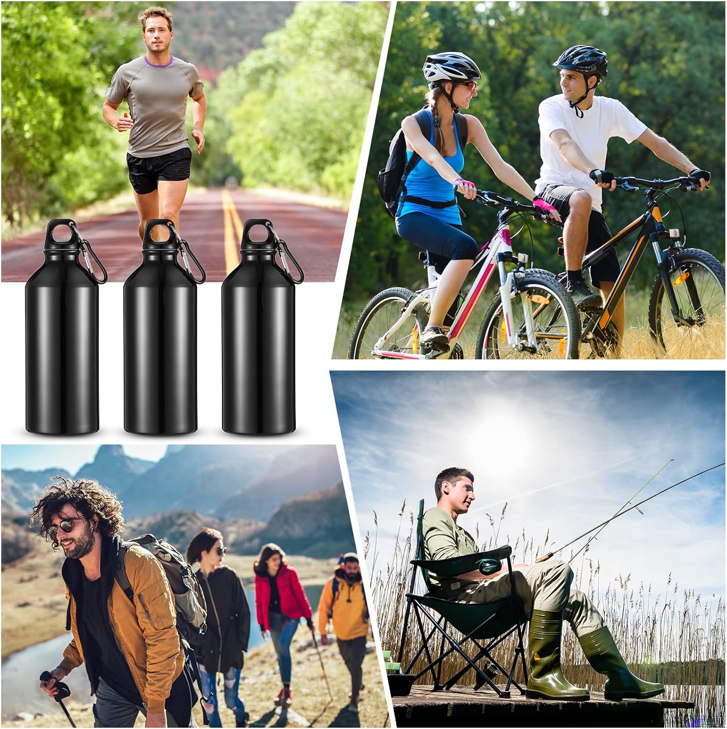 CHENGU 16 Pack Aluminum Water Bottles 20 Oz Blank Reusable Water Bottles Lightweight Aluminum Gym Travel Bottle Leak Proof Team Customized Bottles for Bike Bicycle Camping - Image 6