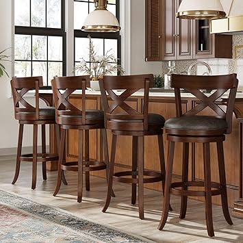 Sophia & William Swivel Bar Stools Set of 4, 30 Inch