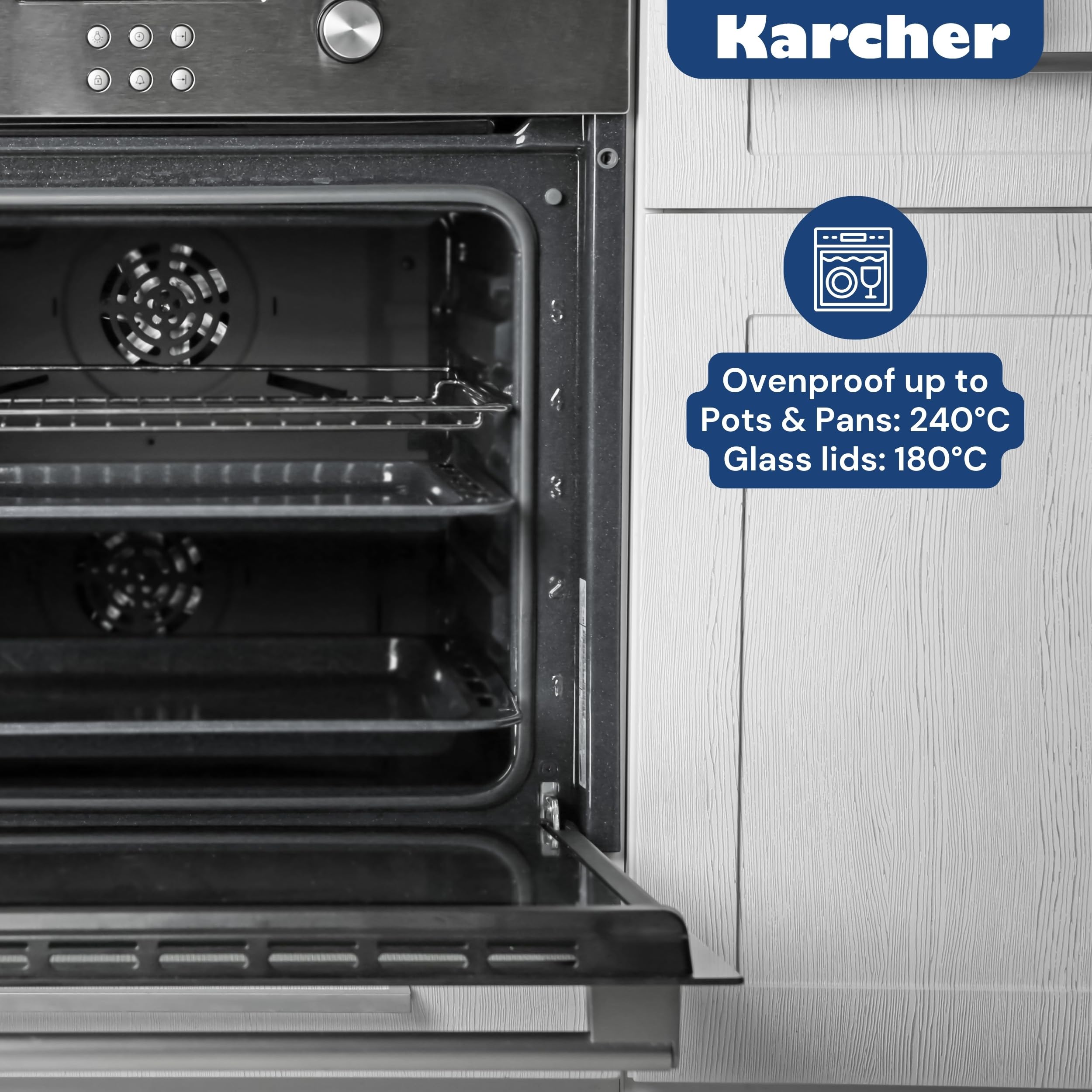Karcher Zestaw garnków Jette (stal nierdzewna, 14-częściowy, w zestawie 5 szklanych pokrywek, indukcja)