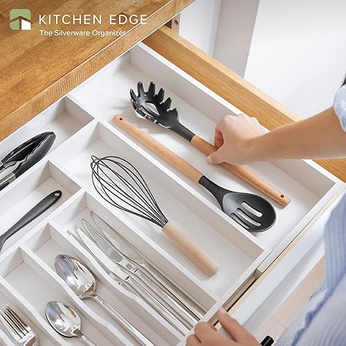 Miniatura 2 de KitchenEdge Organizador de cubiertos, cubiertos y utensilios de alta calidad para cajones de cocina, expandible de 16 a 28 pulgadas de ancho, 10