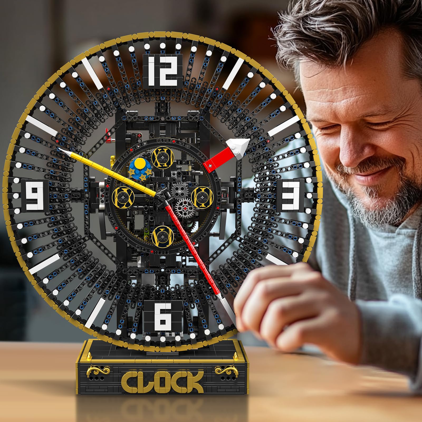 Mould King 10160 – Ensemble de construction mécanique – 3675 pièces – Modèle d'horloge en brique motorisée – Contrôle par application – Affichage de l'heure personnalisable – Jouet d'ingénierie avancé