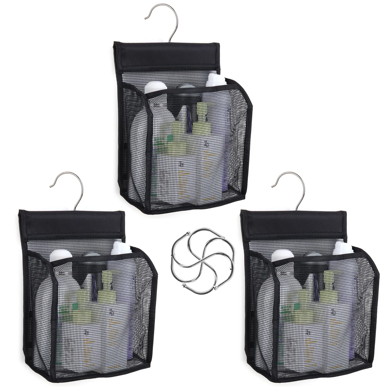 Phying Hanging Mesh Bath Baskets Organizer Storage Shower Caddy College with Hooks for College Dorm Rooms Gym Swimming