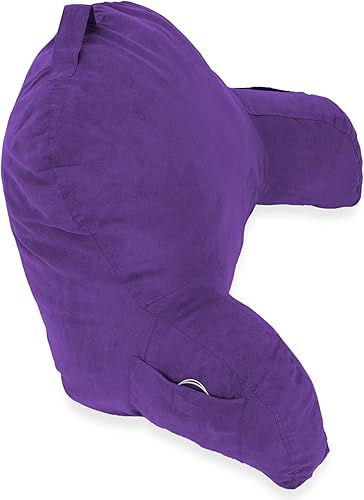 Miniatura 3 de Almohada con respaldo de microsuede para cama, color negro. La mejor almohada con respaldo para cama con apoya brazos para leer en la cama