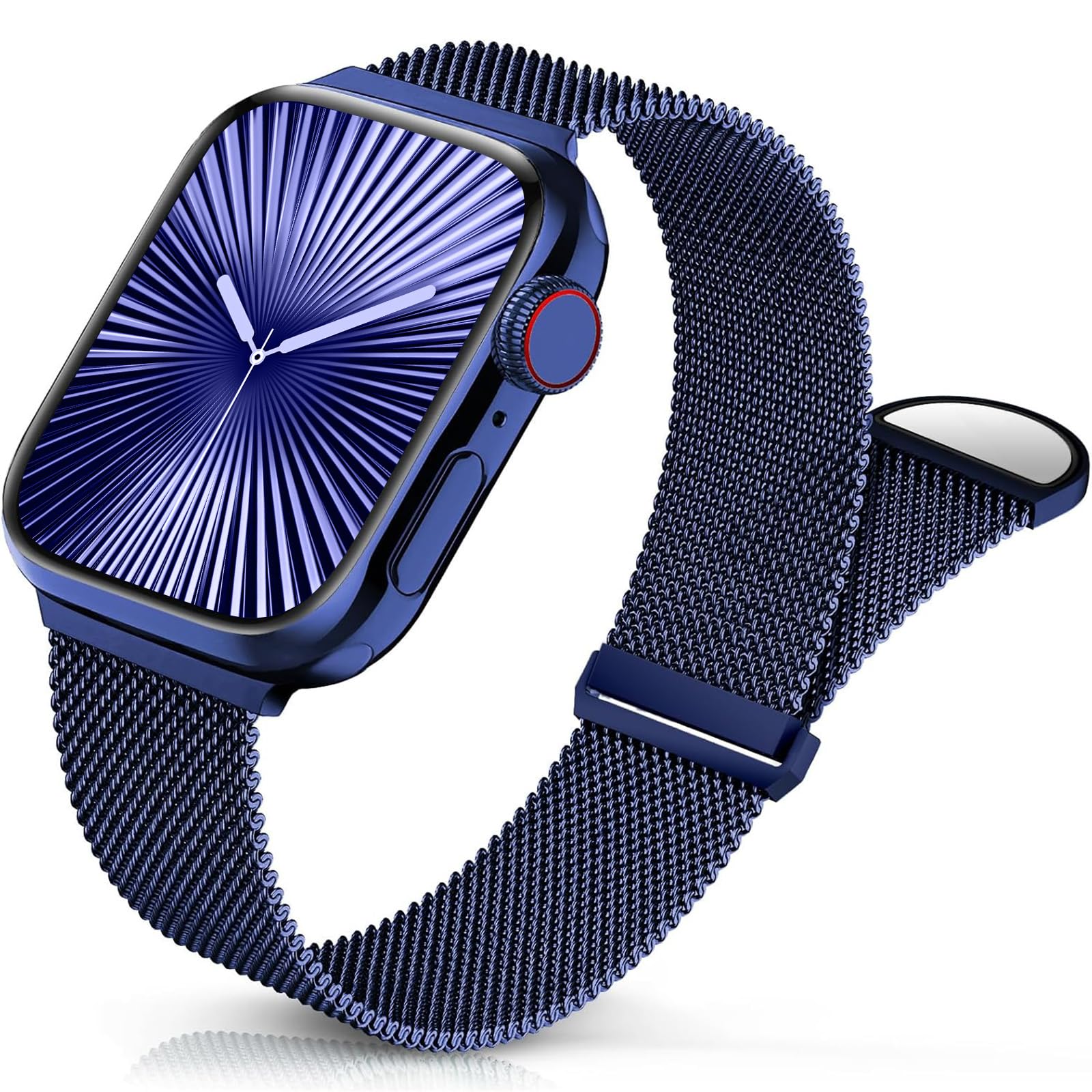 Sunnywoo Milanese Mesh Loop Compatible with Apple Watch Bands 42mm 44mm 45mm 46mm 49mm 38mm 40mm 41mm for Men Women, Stainless Steel Mesh strap for
