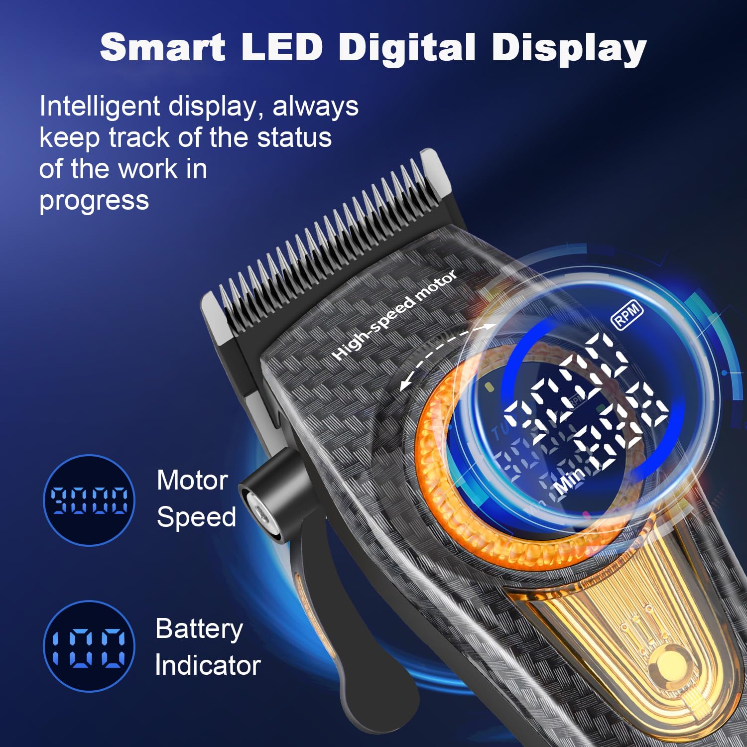 KEMEI 2242 Professional Hair Clippers for Men Electric Cordless Hair Cutting Machine Barber Clippers, DLC Blades - Image 4
