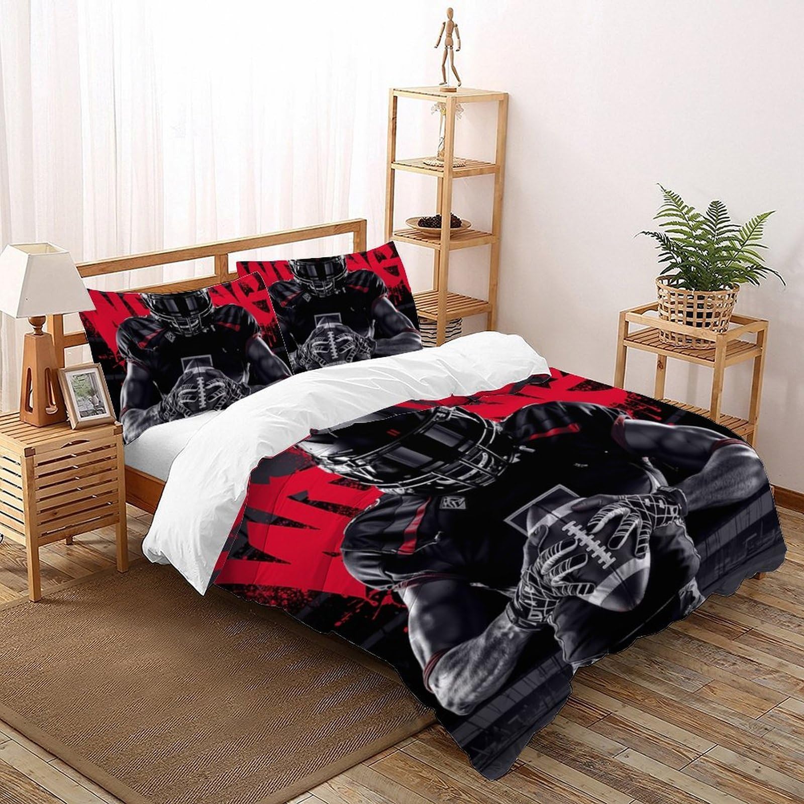 Housse de couette 3D enfants 200x200 cm avec 2 taies d'oreiller et fermeture éclair