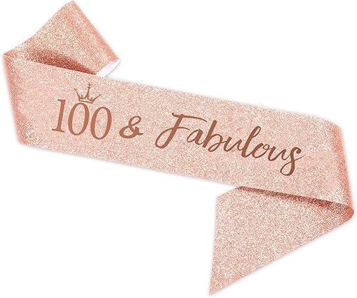 Miniatura 2 de Corona y tiara de cumpleaños de oro rosa para mujer, regalos para fiesta de cumpleaños número 100