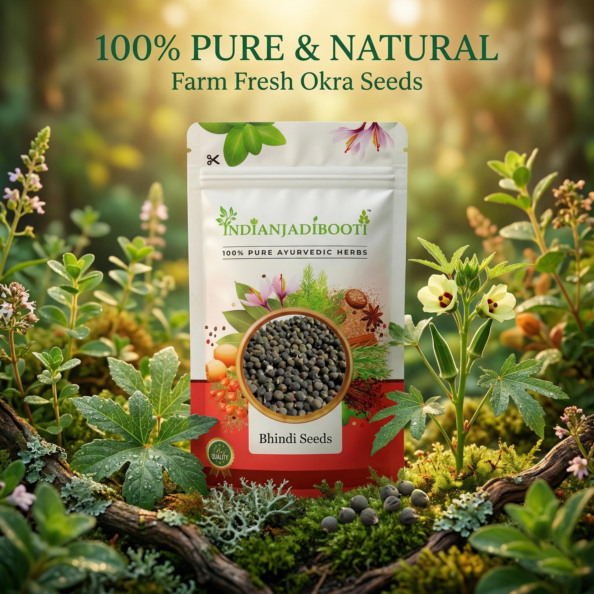 IndianJadiBooti Bhindi Seeds (Okra) | Abelmoschus Esculentus | Raw Herbal  Seeds for Okra Water, Sugar Management & Joint Lubrication | Edible Grade  (Not for Planting) | 100g : Amazon.in: Health & Personal Care