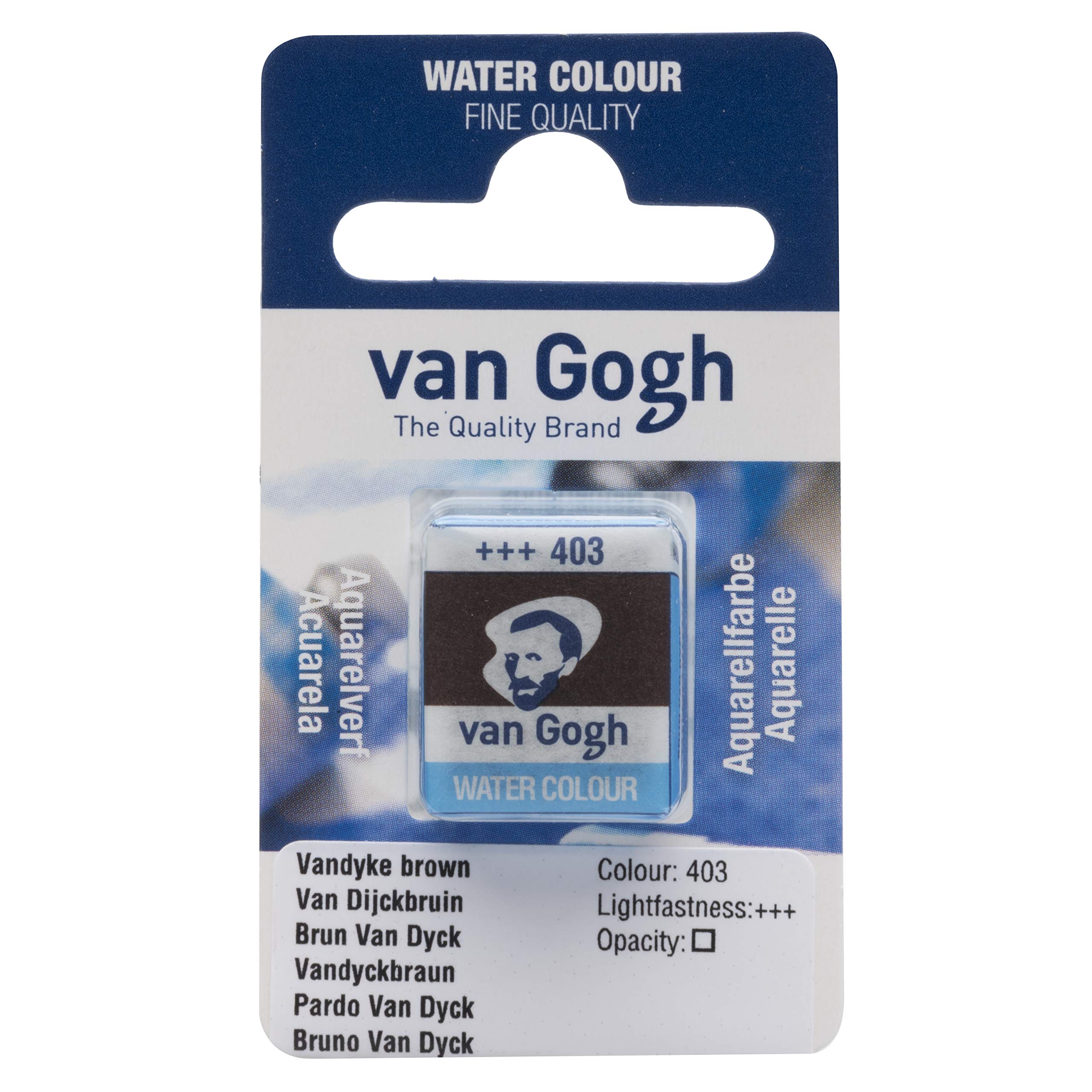 Van Gogh Watercolour Paint, Half Pan, Vandyke Brown 403
