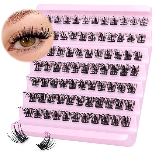 Miniatura 1 de Extensiones de pestañas individuales en racimo de pestañas rizadas D de 0.315-0.630 in, extensiones de pestañas individuales en casa, aspecto