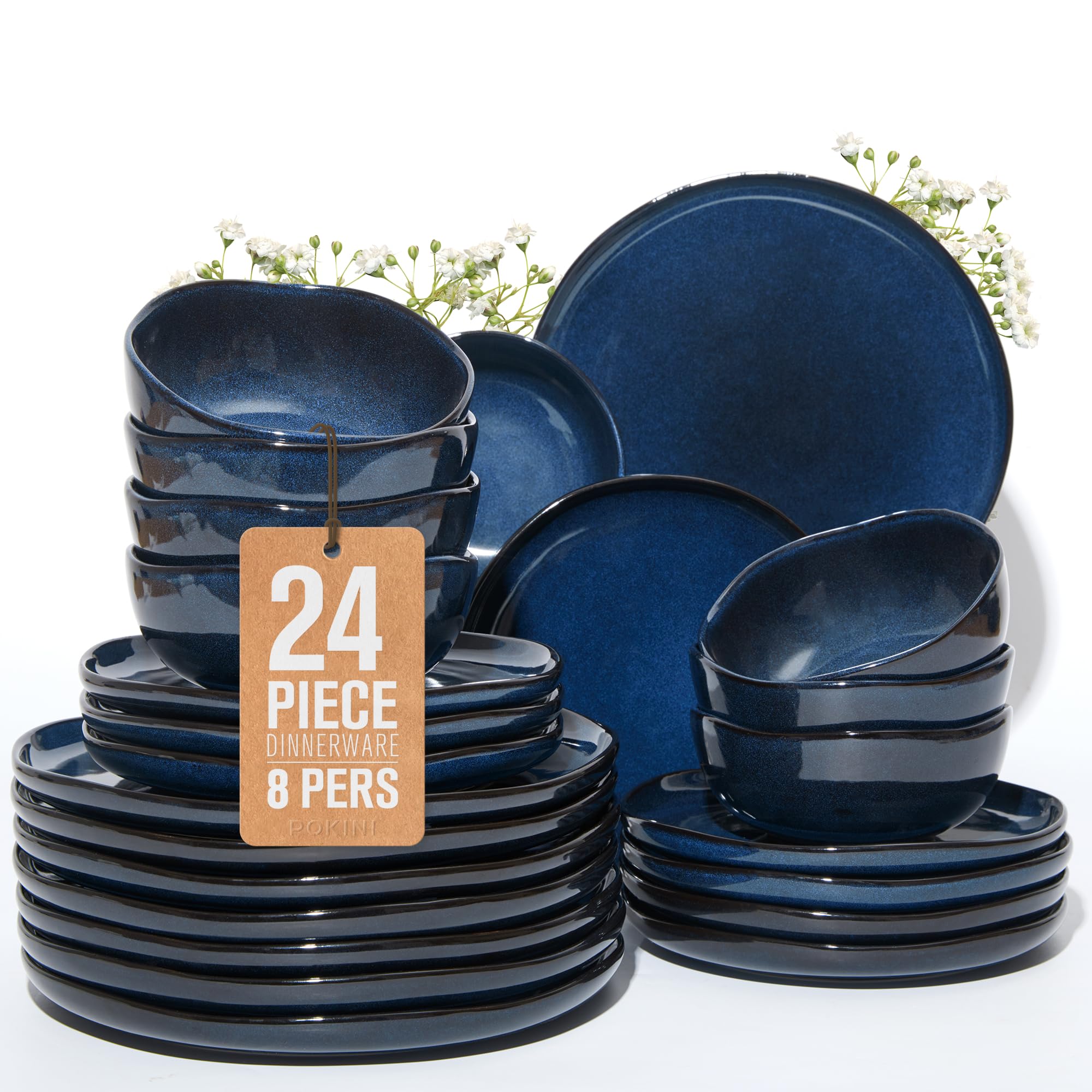 Pokini Starry Blue Ceramic Dinnerware Set