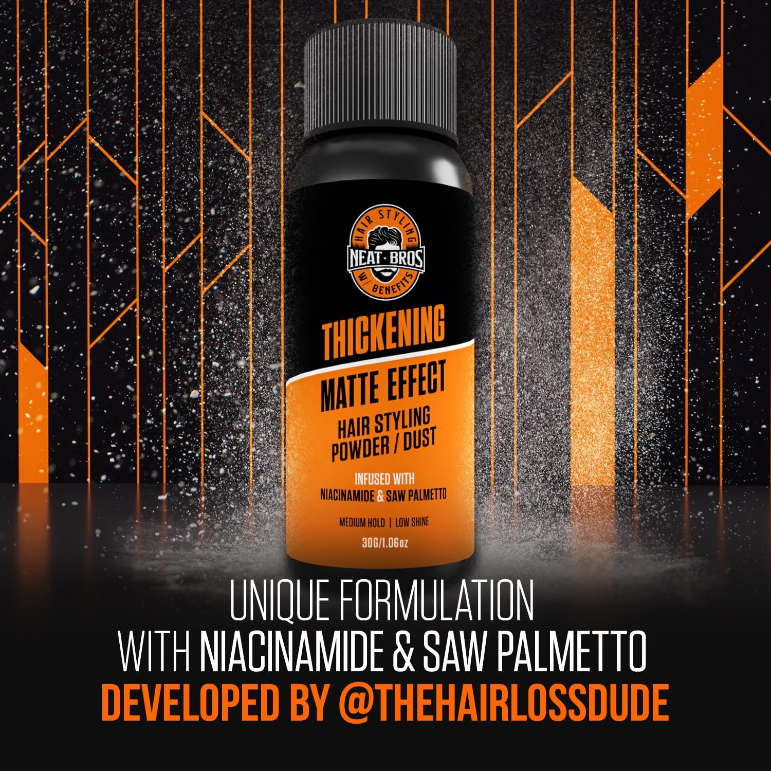 Neat Bros Hair Styling Texture Powder - Medium Hold & Matte Finish - Volumizer with Niacinamide and Saw Palmetto for Men & Women - Styling Powder for All Hair Types - 1 Pack