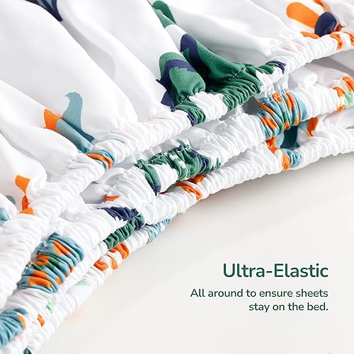 Miniatura 3 de SLEEP ZONE Juego de sábanas para niños de 4 piezas con estampado de tamaño Queen, súper suave y lindo juego de sábanas para niños con sábana