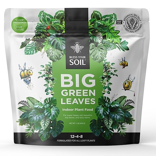Big Green Leaves - Alimento para plantas de interior - Fertilizante para plantas de interior - Minerales de acción rápida + superalimento de algas