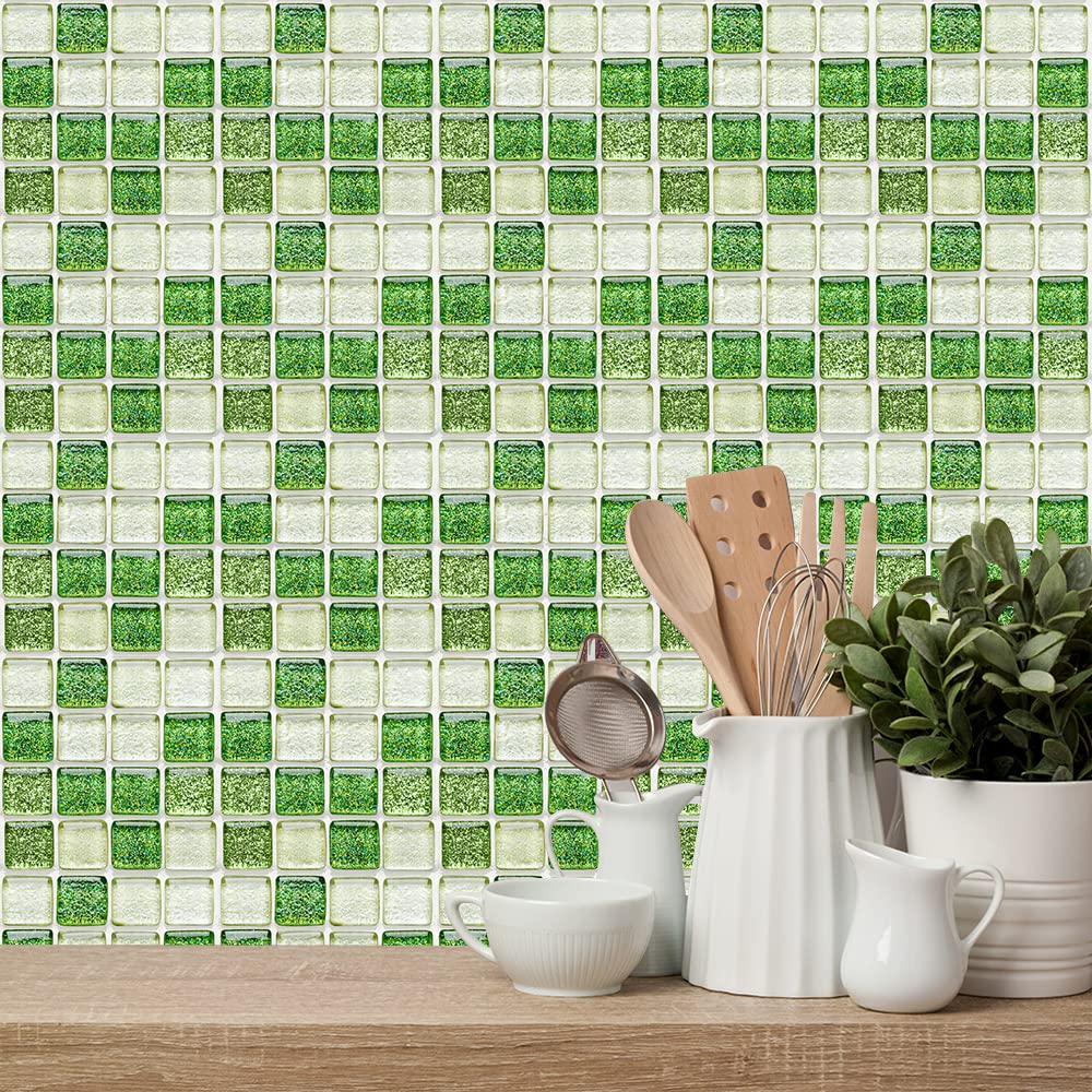 20 Adesivi Per Piastrelle Stile Mosaico Blu - Decorazione Autoadesiva Impermeabile Per Cucina E Bagno, 20x20 Cm - Foto 9