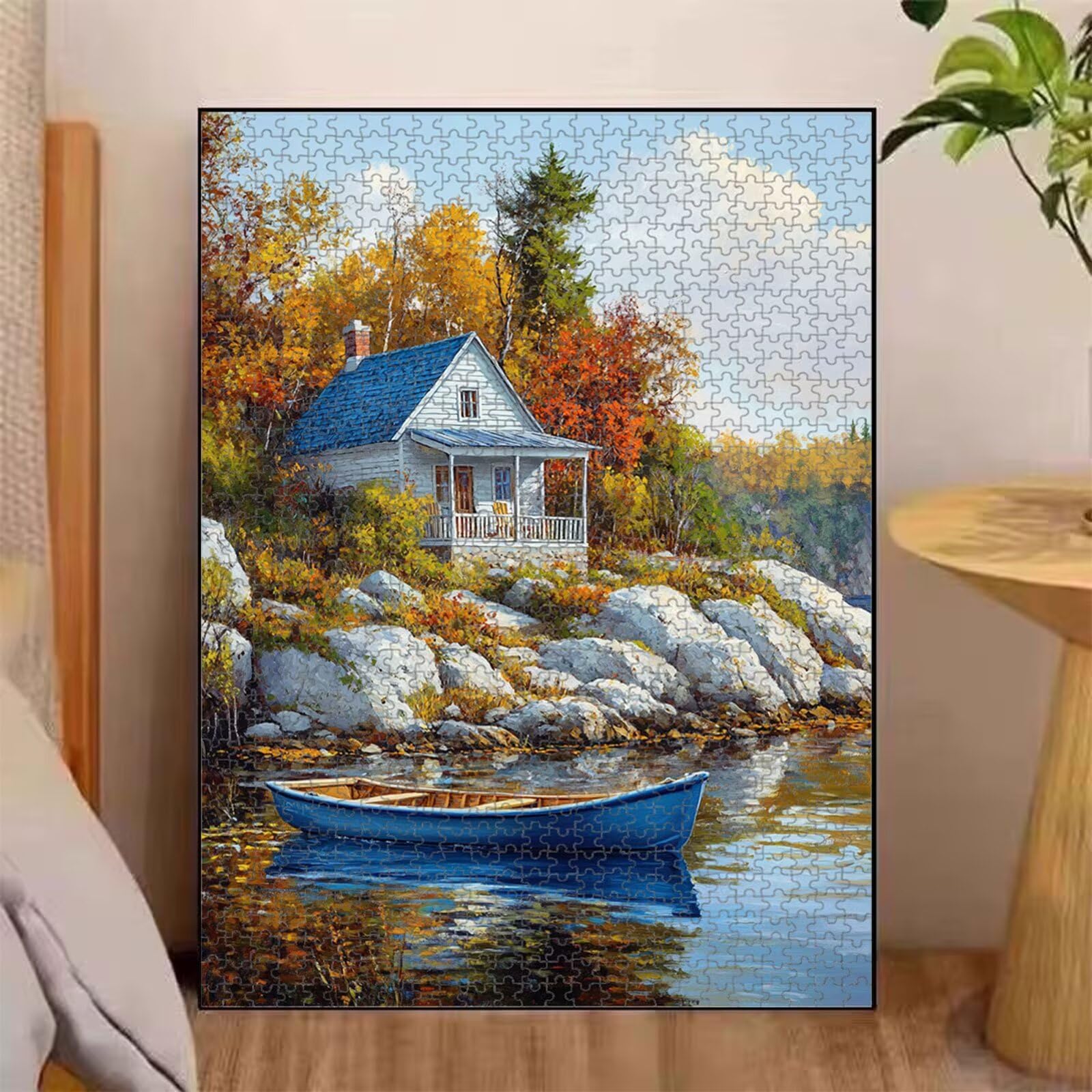 1000 elementów, puzzle dla dorosłych, jesień i krajobraz, drewniane puzzle 1T#1541 | Drewniana konstrukcja, precyzyjne cięcie, jasne kolory, statyczne hobby, relaks, dekoracja domu, prezent, 50 x 75 cm