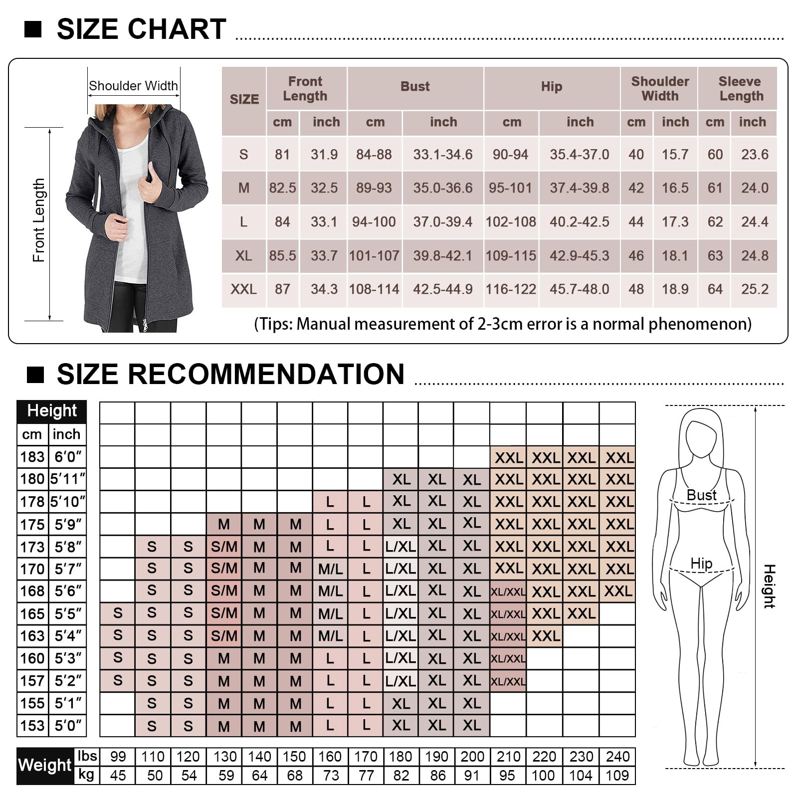 Tuopuda Donna Felpe con Cappuccio Giacca Elegante Scollo a V Top Manica Lunga Cardigan Felpe con Zip 2 Tasche Autunno Invernali Sweatshirt Cappotto Eleganti Pullover Hoodie Jumper