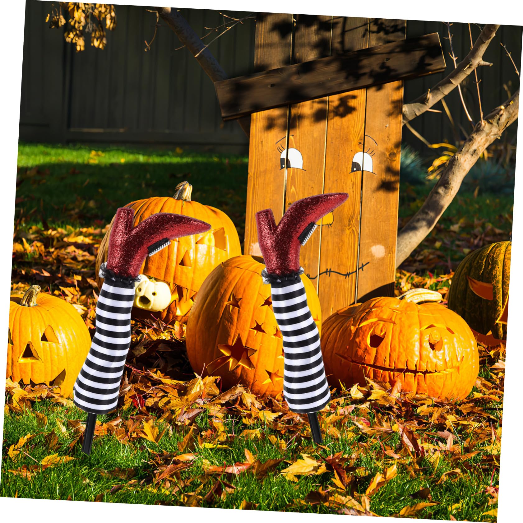 Mipcase 4 Pezzi Decorazione Della Gamba Protesica Della Strega Di Halloween Del Giardino Della Gamba Della Strega Arredamento Di Halloween Al Di Fuori Arredamento Esterno Schiuma
