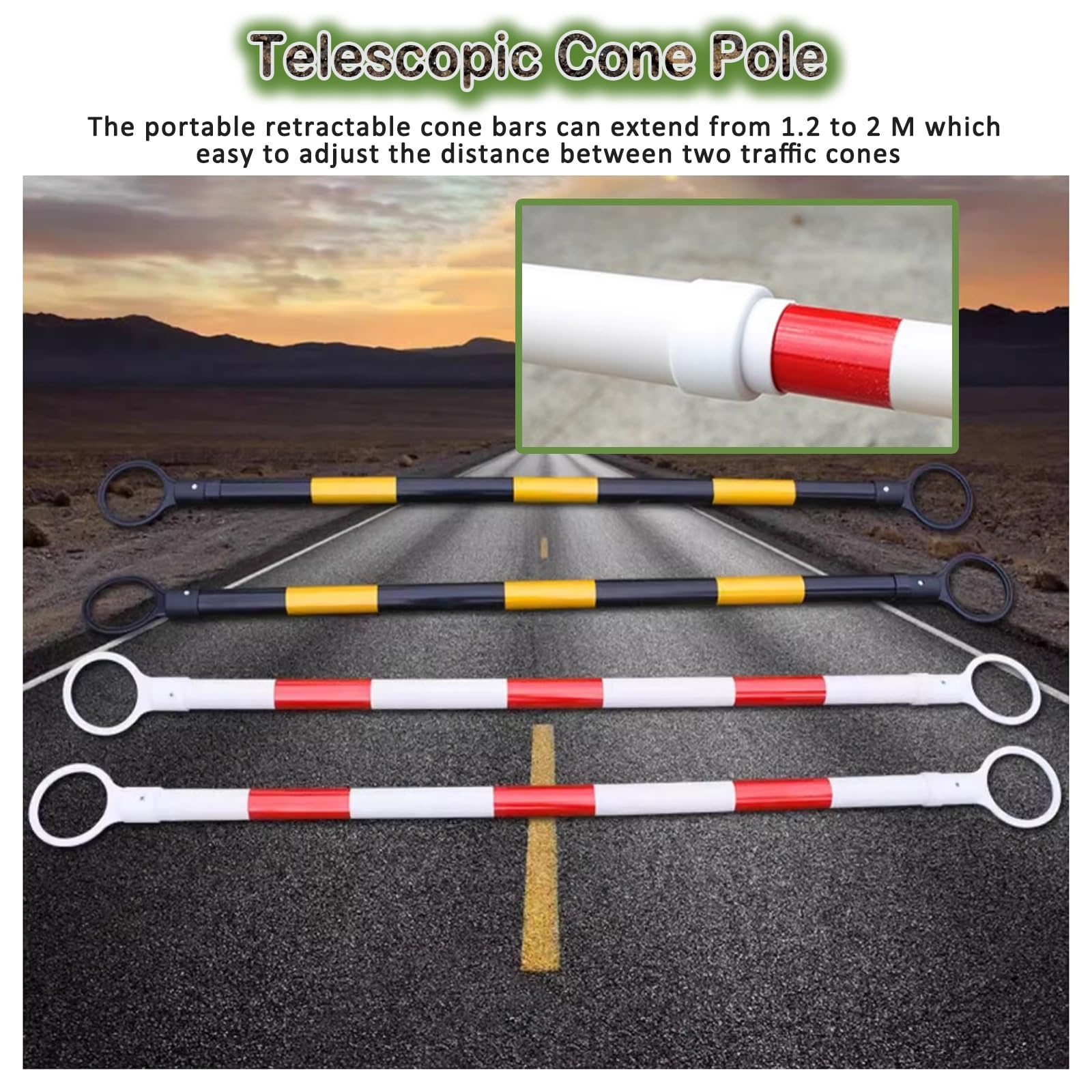 Conos de señalización Vial de Alta Visibilidad, Postes de conexión entrelazados para el Mantenimiento de Carreteras - Juego de 6 Piezas, Azul y Blanco, para Fines de construcción y advertenc