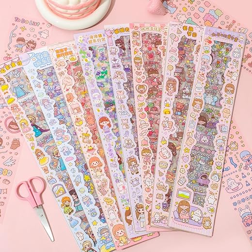Jaravik Kawaii Stickers Set - 20 Sheets, 8 CM