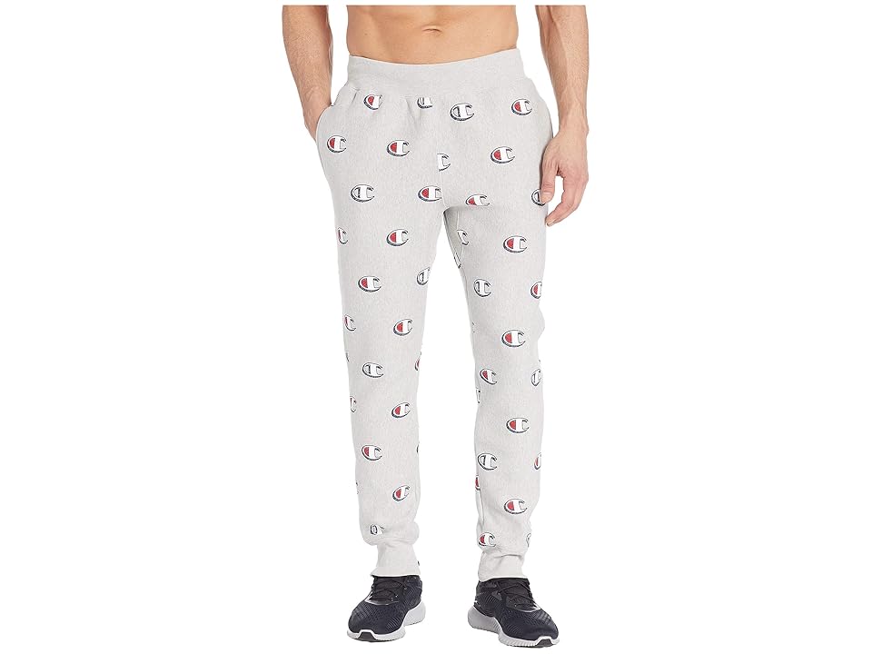 

Champion LIFE Reverse Weave(r) Jogger - All Over Print (Scribble Logo Oxford Grey) Men's Casual Pants, Gray
