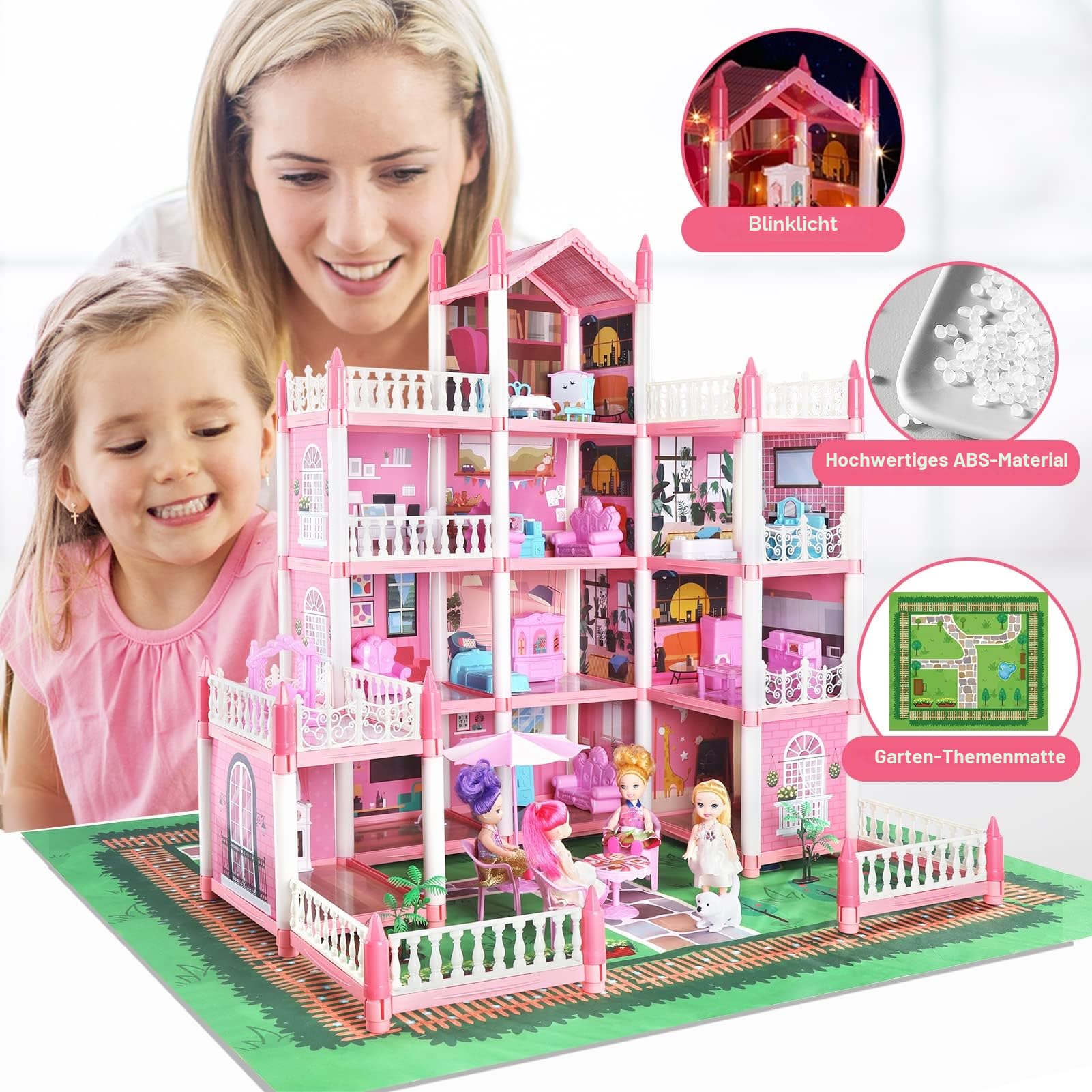Puppenhaus Traumhaus für Mädchen,Spielzeuge ab 6 Jahren Mädchen,Spielhaus Geschenk Lernspielzeug für Jungen Mädchen…