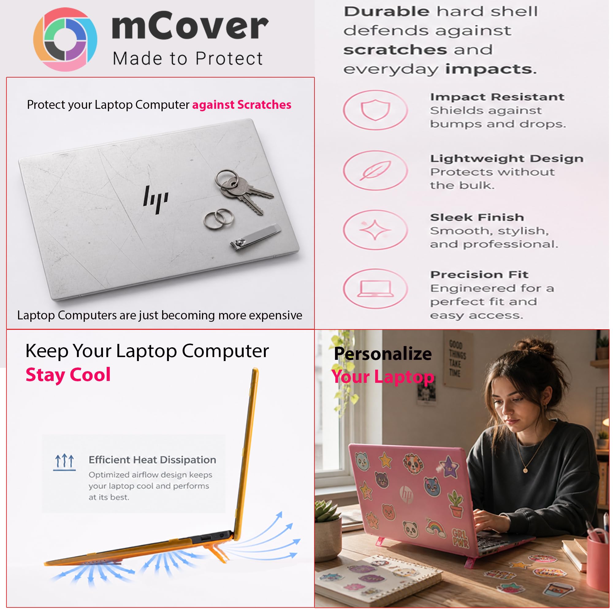 mCover Coque compatible HP ProBook 4 G1iR 2024 ~ 2025 14" | G1ah Series, ProBook 440/445 G11 et EliteBook 640 | 645 G11 Series Windows Notebook PC (ne convient pas aux autres modèles HP