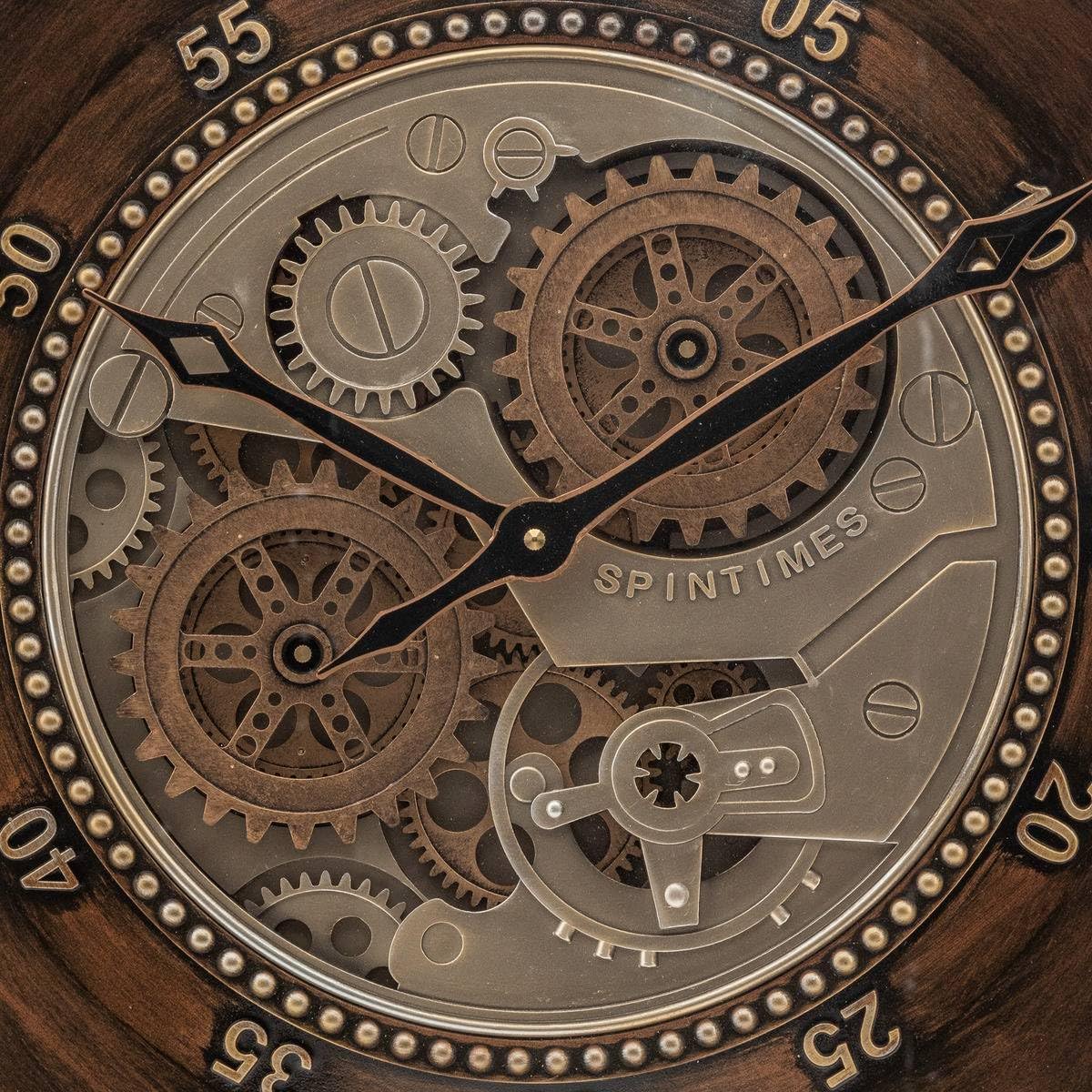 Atmosphera Yoni metalowy zegarek mechaniczny, brązowy, d59 cm